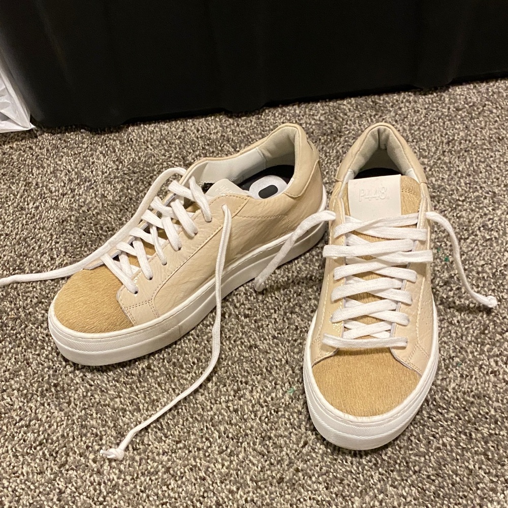 P448 Beige and White Athletic Sneakers